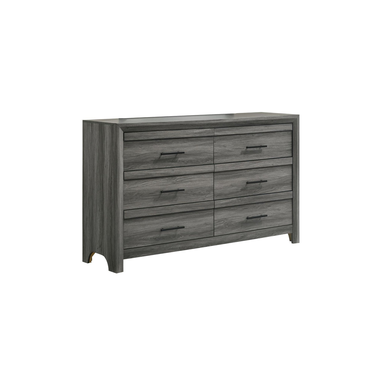 Clytemnestra Modern Style 6- Drawer Dresser Made with Wood in Gray