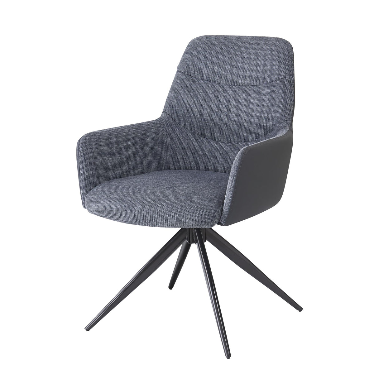 Quasar Gray Fabric Arm Chair (Set of 2)