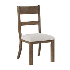 Contemporary Dining Side Chair 2pc Set Light Brown Finish Comfort Seat Upholstered Durable Classic Dining Furniture