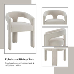 Demeter White Chenille Side Chair (Set of 2)