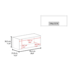 Waltz 30" Wide x 12"H Open Wall Cabinet, Wall Shelf, Storage Cabinet, Cube Shelf Bedroom, Office, Living Room, Garage