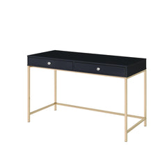 Astyanax Black High Gloss & Gold Finish Writing Desk