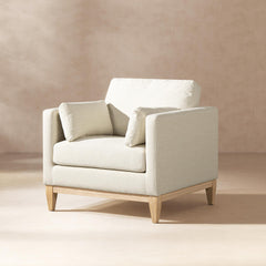 Revelation 36" Modern Farmhouse Arm Chair, Flax White Linen