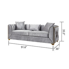 Demeter Modern Style Sofa made with wood in Silver