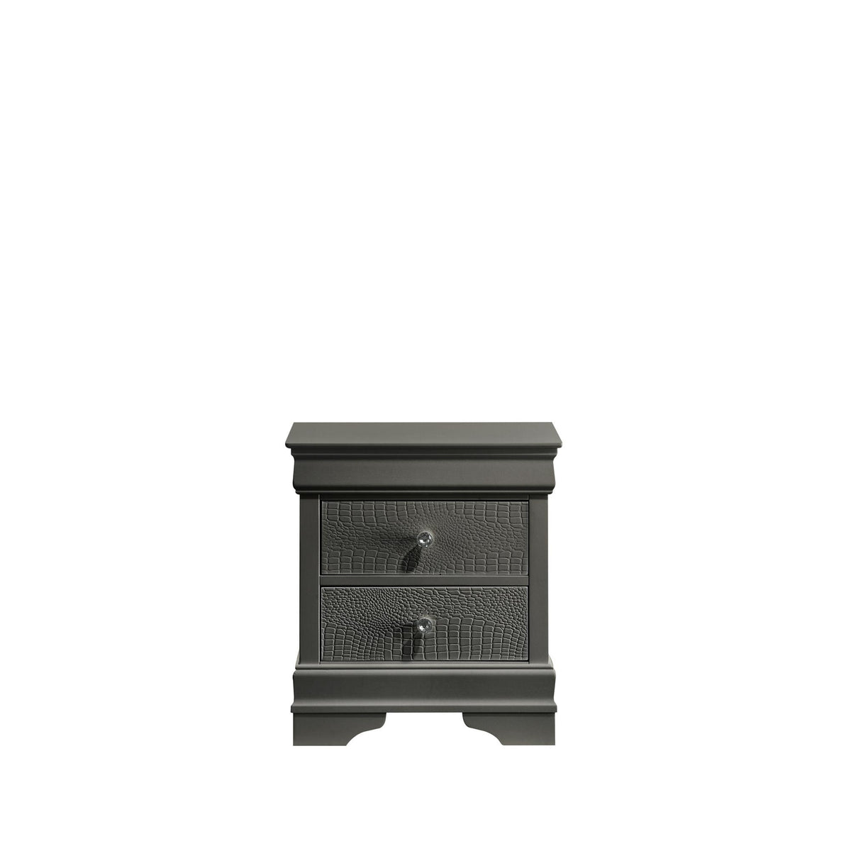 Iphigenia Modern Style 2-Drawer Night stand Made with Wood in Metallic Gray