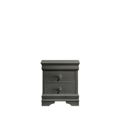 Iphigenia Modern Style 2-Drawer Night stand Made with Wood in Metallic Gray
