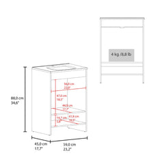Hector Floor Vanity With Four Drawers And Two Open Shelves, Black