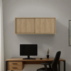 Zeus 32-Inch Wide Wall Storage Cabinet with Sliding Doors, Compact Wall-Mounted Storage Option for Bedroom, Office, Living Room or Garage Organization