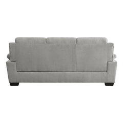 Aeneas 80 Inch Sofa, Gray Polyester, Soft Foam Cushioned, Solid Wood Frame