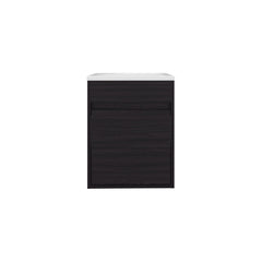 Apex Bathroom Vanity With Single Door And Open Shelf, Compact Floating Sink Base Cabinet, Black