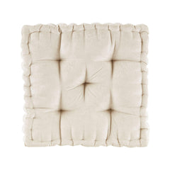 Celestia Chenille Square Floor Pillow Cushion Ivory 20x20"