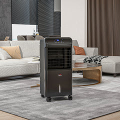3-In-1 Ice Cooling Fan, Mobile Evaporative Air Cooler with Remote, Timer, Oscillating for Home Office, Bedroom, Black
