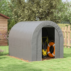 Galvanized Metal 6' x 8' Outdoor Storage Tent, Heavy Duty and Waterproof Portable Shed, for Bike, Motorcycle, Tools