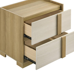 Quasar Natural 2-drawer Nightstand Bedside Table