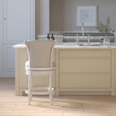 Sanctuary Wood Counter-Height Swivel Barstool with High-Back, 1PC