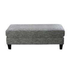 Living Room 1pc Ottoman Transitional Style Chenille Fabric Gray Color Tappered Feet Couch Ottoman