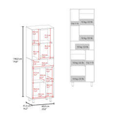 Hercules Pantry Cabinet With Two Doors And Multiple Storage Compartments, White