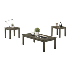 Dark Grey Color Elegant 3pc Coffee Table Set 1x Coffee Table and 2x End Tables Living Room Furniture