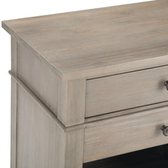 Aegisthus 24 inch Wide Solid Wood Bedside Table in Distressed Grey