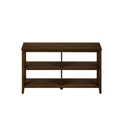 Wood Low Bookshelf with 2 Shelves; Walnut, 1PC