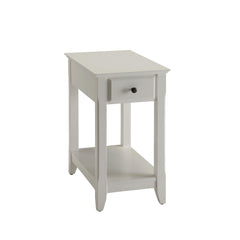 Mercury White Finish Accent Table