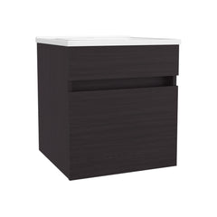 Quasar 18" Wide Floating Bathroom Vanity, With One Cabinet And Two Shelves, Black