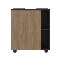 Planet Two Side Shelves Under Sink Cabinet with One Doors, Cut-Out Back, Compact 22 Freestanging Bathroom Storage