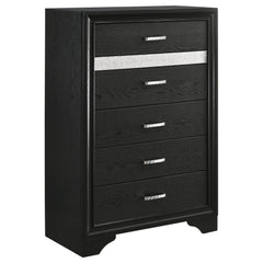 Pulsar Black 6-drawer Bedroom Chest