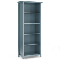 Atlas 30 inch Solid Wood 5 Shelf Bookcase in French Blue