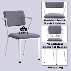 Odysseus Gray Fabric & White Finish Office Chair