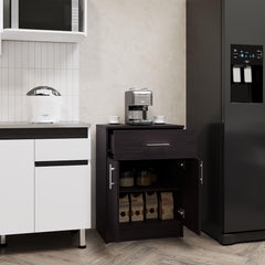 Andromache Multistorage Pantry Cabinet, One Drawer, Two Interior Shelves, Black