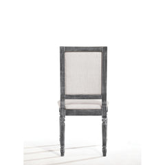 Poem Cream Linen & Weathered Gray Finish Side Chair (Set of 2)