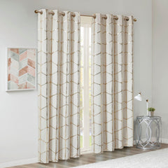 Nova Blackout Metallic Print Grommet Top Curtain Panel(Only 1 Pc Panel)