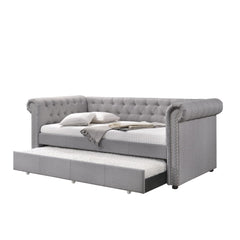 Quasar Smoke Gray Fabric Daybed W/Trundle (Twin)