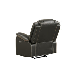 Cassandra Modern Contemporary LED Power Recliner Chair made with wood and metal frame in Gray