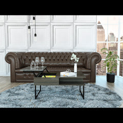 Orestes Lift Top Coffee Table, One Shelf, Carbon Espresso / Onyx