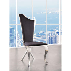 Zenith Black Fabric & Stainless Steel Side Chair (Set of 2)