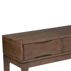 Hephaestus 54 inch Wide Solid Wood Console Sofa Table in Walnut Brown