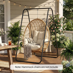 Hammock Chair Stand Only Heavy Duty Solid Steel A-Frame for Hanging Hammock, Egg Chair, Max Load 330 LBS, Black
