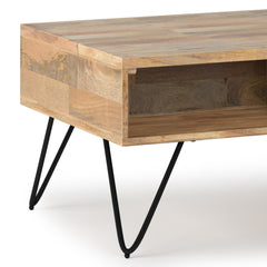 Nova 36 inch Wide Solid Mango Wood Small Lift Top Coffee Table in Natural
