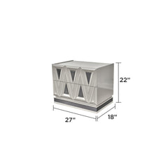 Vista Modern & Contemporary Style 2-Drawer Night stand Made with Wood and Gold Accents in River Sand Grey