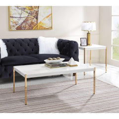 Archive White & Gold Finish Coffee Table