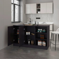 Meteor Kitchen Island with 2-Door and Open Storage