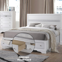 Asgard White Finish Queen Bed W/Storage