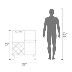 Paradise Low Bar Cabinet with Open Storage, Modern Bar Furniture for Living Room or Entertainment Area