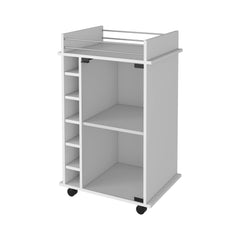 Shangri-La 6-Bottle 3-Shelf Bar Cart White