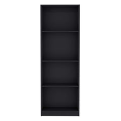Home Bookcase with 4-Shelf Modern Display Unit for Books and Decor -Black -Office