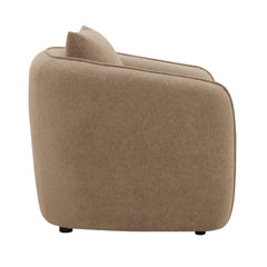 Pinnacle Brown Chenille Chair with 1 Matching Color Toss Pillows