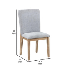 Pulsar 25 Inch Dining Chair Set of 2, Cushioned Seat, Gray Linen Upholstery