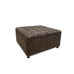 Tufted Storage Ottoman with Studs